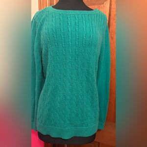 Talbots Green Cable Knit Sweater